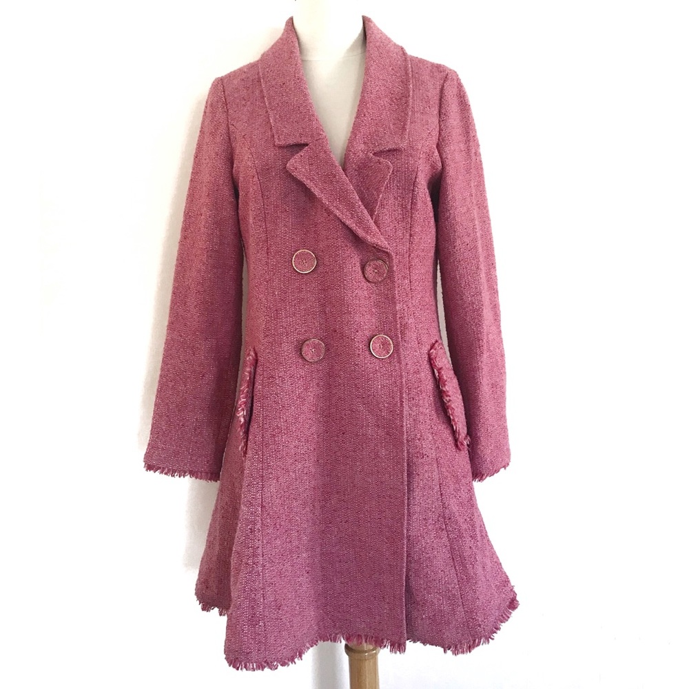 CAbi Madison Avenue Coat 6 Pink Tweed Princess